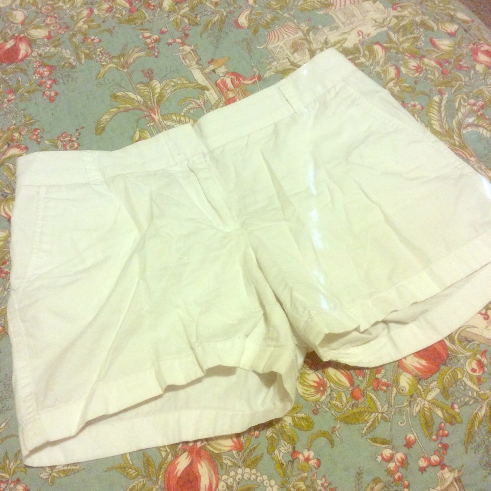 J. Crew 4” white Chino shorts